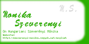 monika szeverenyi business card
