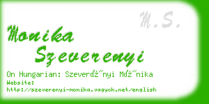 monika szeverenyi business card